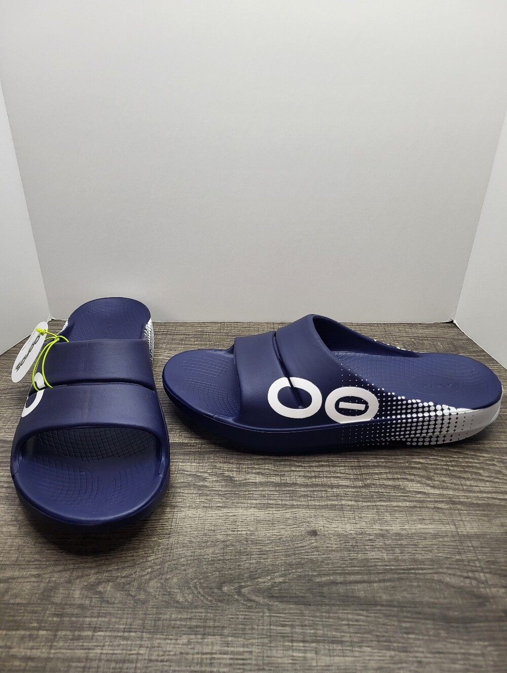 OOFOS Ooahh Sport Slide Sandal Matrix Navy Men's Size 13 New